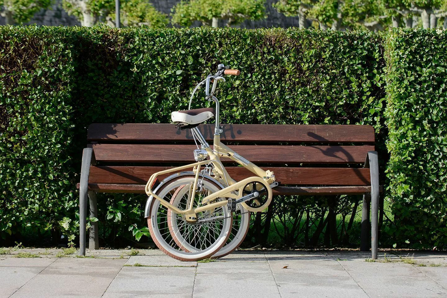 BICICLETA PLEGABLE ALPINA CAMPING CREMA - Imagen 3