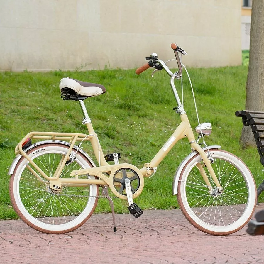 BICICLETA PLEGABLE ALPINA CAMPING CREMA - Imagen 2