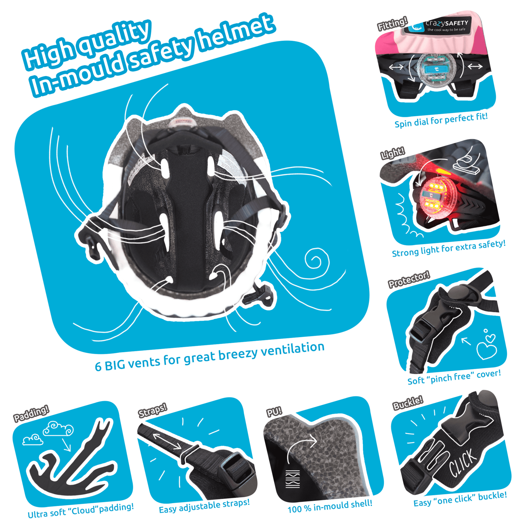 CASCO CRAZY SAFETY CABALLO ROSA - Imagen 3