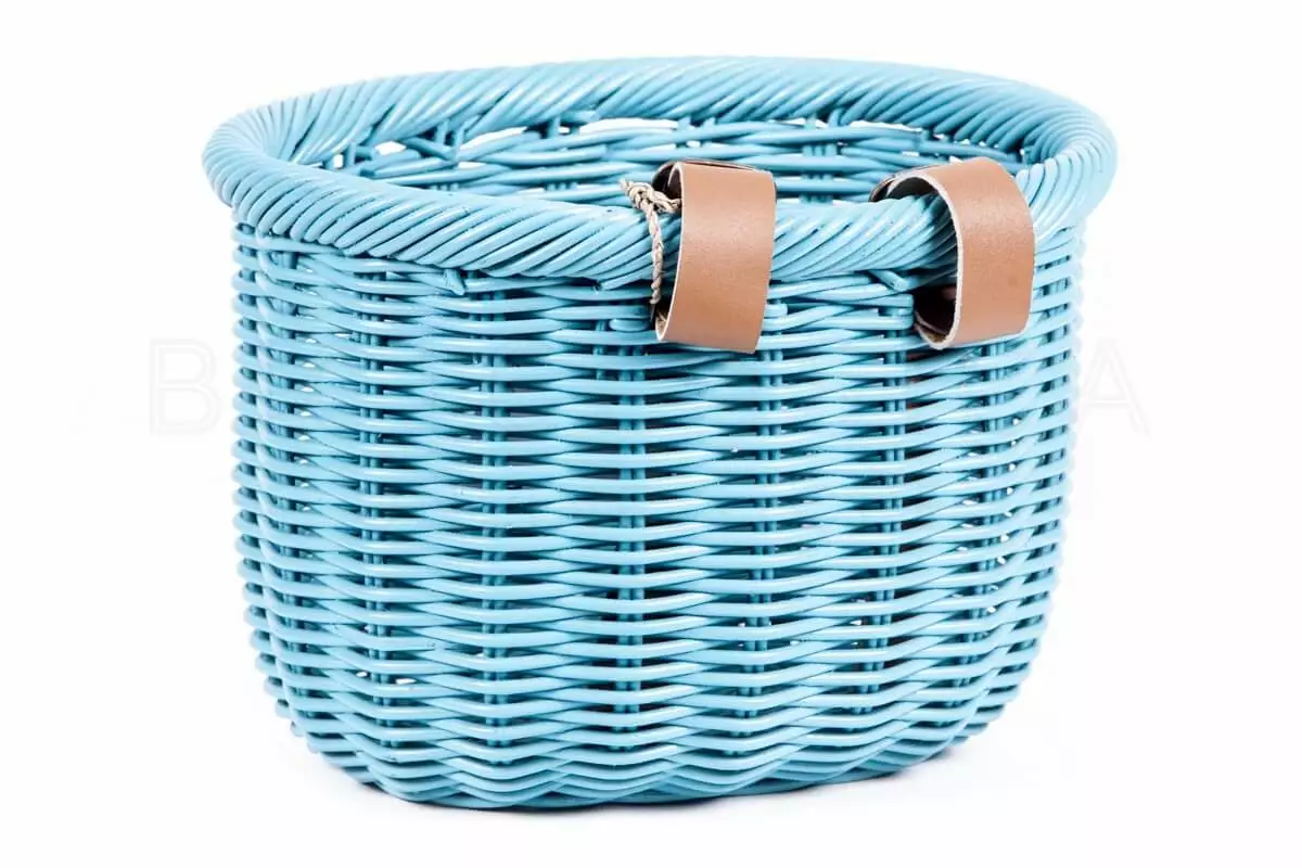 CESTA DE MIMBRE PARA BICICLETA VICTORIA WICKER AZUL - Imagen 2