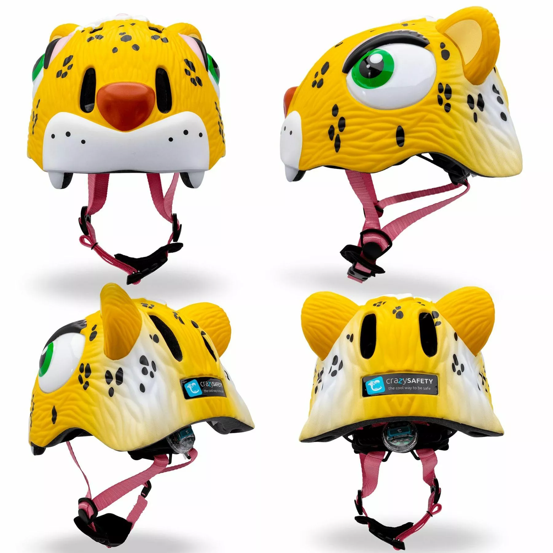 CASCO CRAZY SAFETY LEOPARDO AMARILLO - Imagen 2
