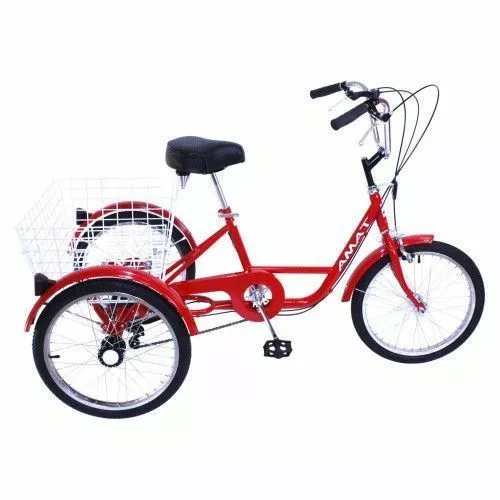 TRICICLO PARA ADULTOS AMAT 20″ 5 VELOCIDADES ROJO