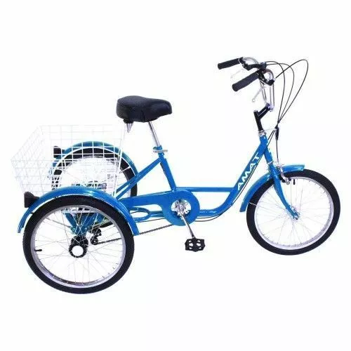 TRICICLO PARA ADULTOS AMAT 24″ 5 VELOCIDADES AZUL